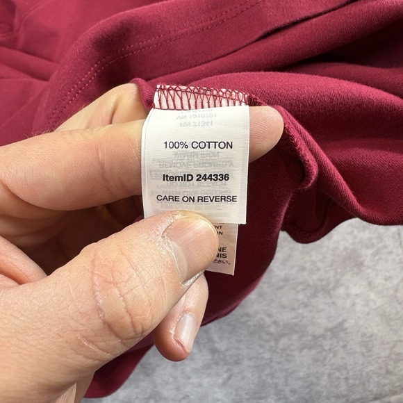 L.L.Bean Shirt Womens 1X Plus Pink Maroon 3/4 Long Sleeve V-neck Pullover 244336 - Picture 7 of 7